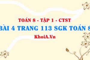 Bài 4 trang 113 SGK Toán 8 Tập 1 Chân trời sáng tạo